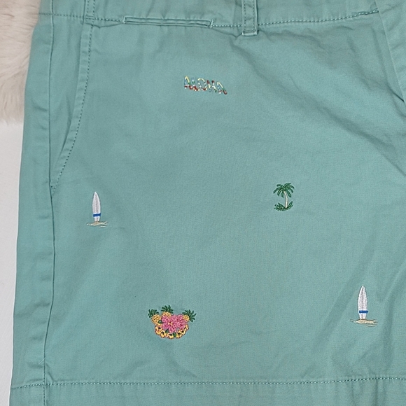 Polo Ralph Lauren sz12 Tiki Green Aloha Embroidered Shorts BinU - Picture 3 of 8